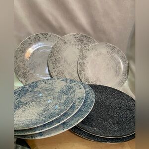 Schonwald Shabby Chic Porcelain Plate Set Of 14 Mixed Salad & Side Plates 10-11”